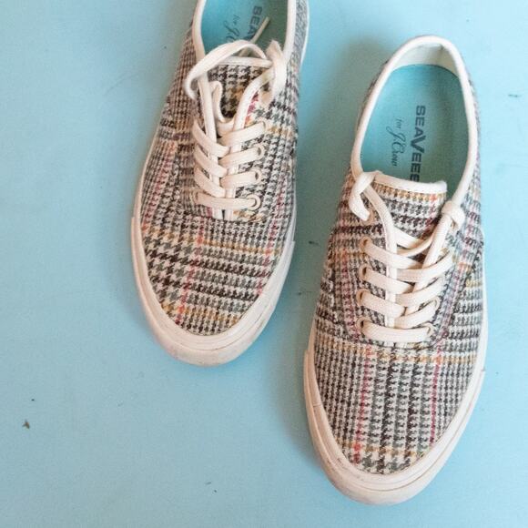 Seavees x J Crew Wool Houndstooth Knit Legend Lace Up Sneaker Size Womens 7.5 - Picture 5 of 8